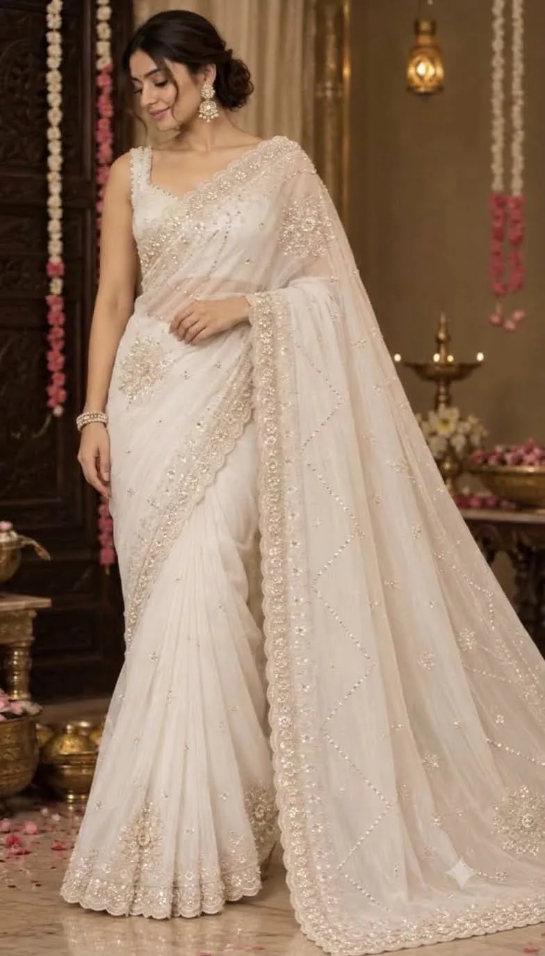 The Pearl Alaya hand-embroidered piece